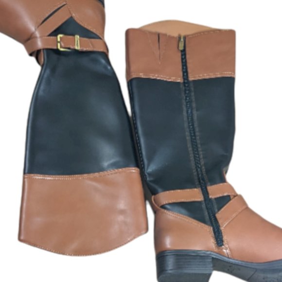 Women's Circus by Sam Edelman Parker Riding Boot in Black & Saddle Brown - 8.5 - Picture 5 of 16